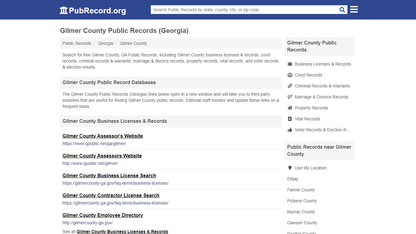 Free Gilmer County Public Records (Georgia Public Records)